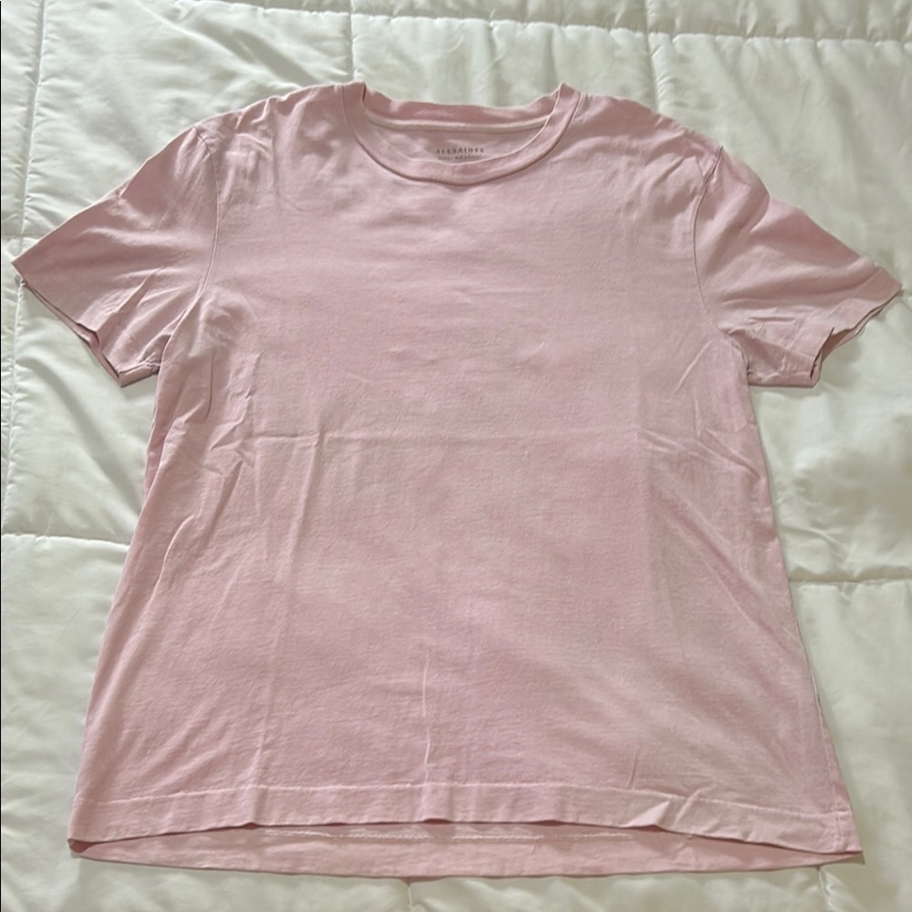 All Saints Pink Relaxed Fit Short Sleeve Tee